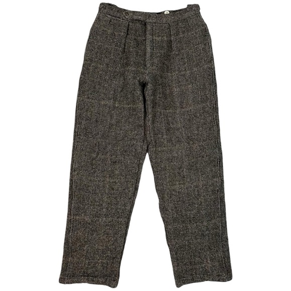 Vintage 80s Polo Ralph Lauren Plaid Wool Tweed Pants Knickers Lined USA XS 26” - Picture 1 of 16